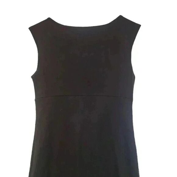 Aqua Women's Black Poly Knit Boat Neck Dress w Pockets - Picture 5 of 8